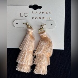 LC Lauren Conrad Peach Tassel Drop Earrings - Lightweight & Trendy 2in